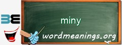 WordMeaning blackboard for miny